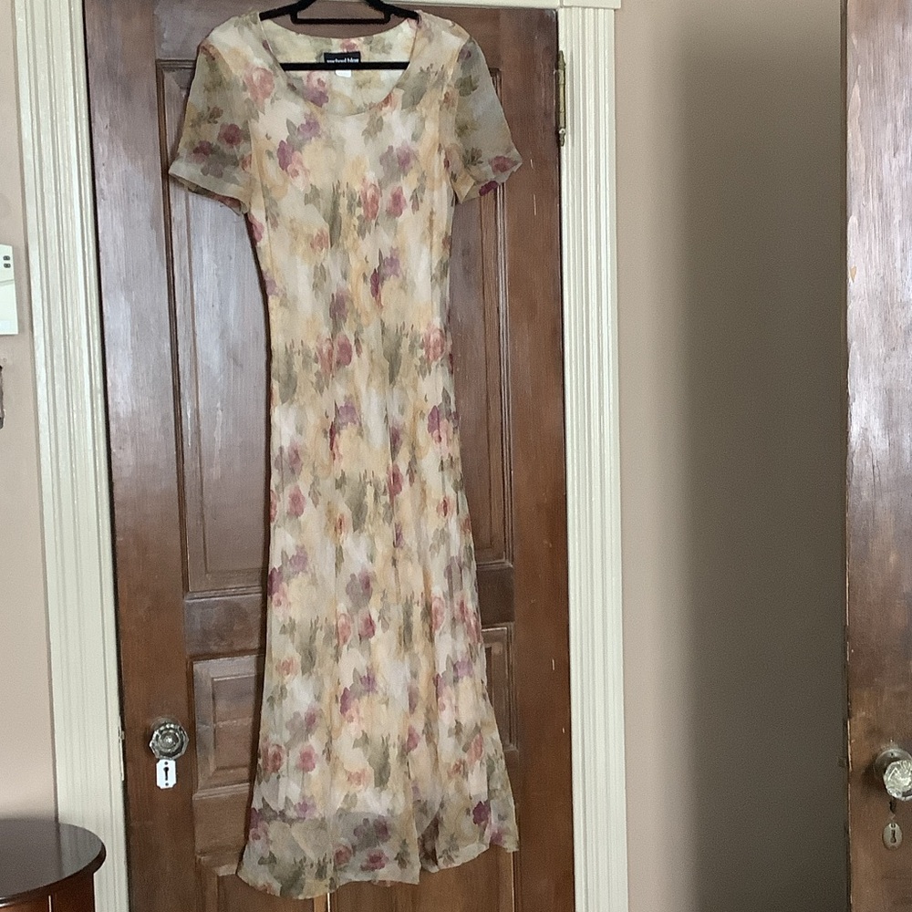 Vintage Multicolor Floral Maxi Dress